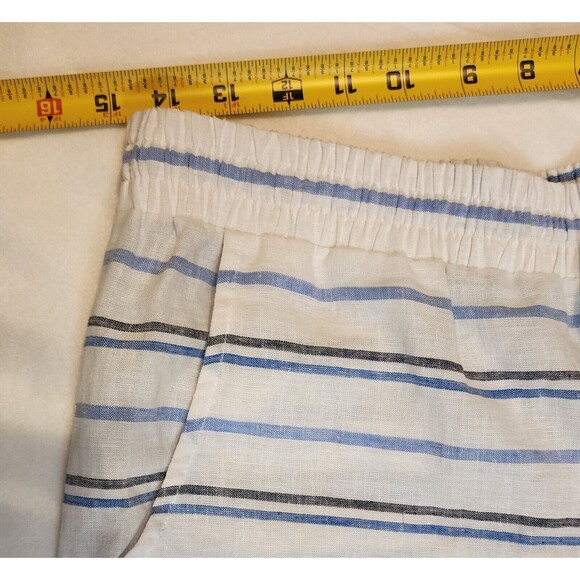 Tommy Bahama Linen Cotton Cropped Beach Pants Women's Small Fringed Hem Tasseled - Picture 3 of 5